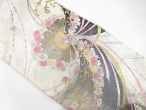 花薬玉模様織り出し　振袖用袋帯